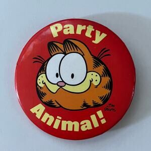 Garfield Party Animal Vintage Pinback Button STB7-PB2